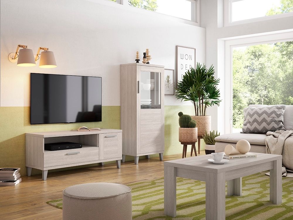 Mueble de television estilo nordico. Mueble tv blanco – Slowdeco